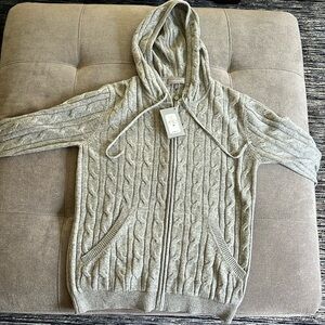 Gray Neiman Marcus zip sweater new with tag